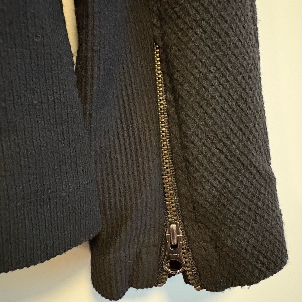 Eileen Fisher Textured Black Moto Jacket | Size Large Petite - Picture 7 of 9